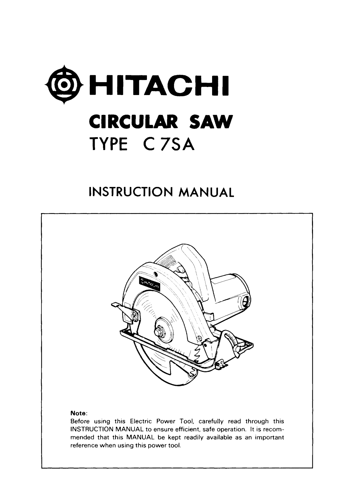 Hitachi C7SA User Manual