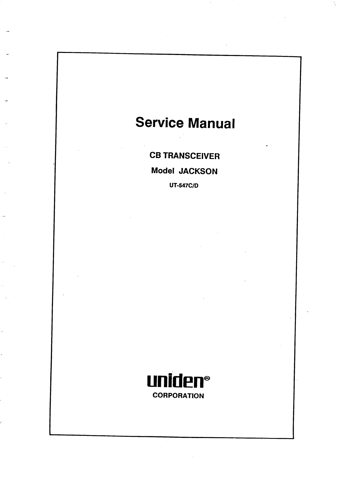 Jackson JAKSON, JAKSON Service Manual