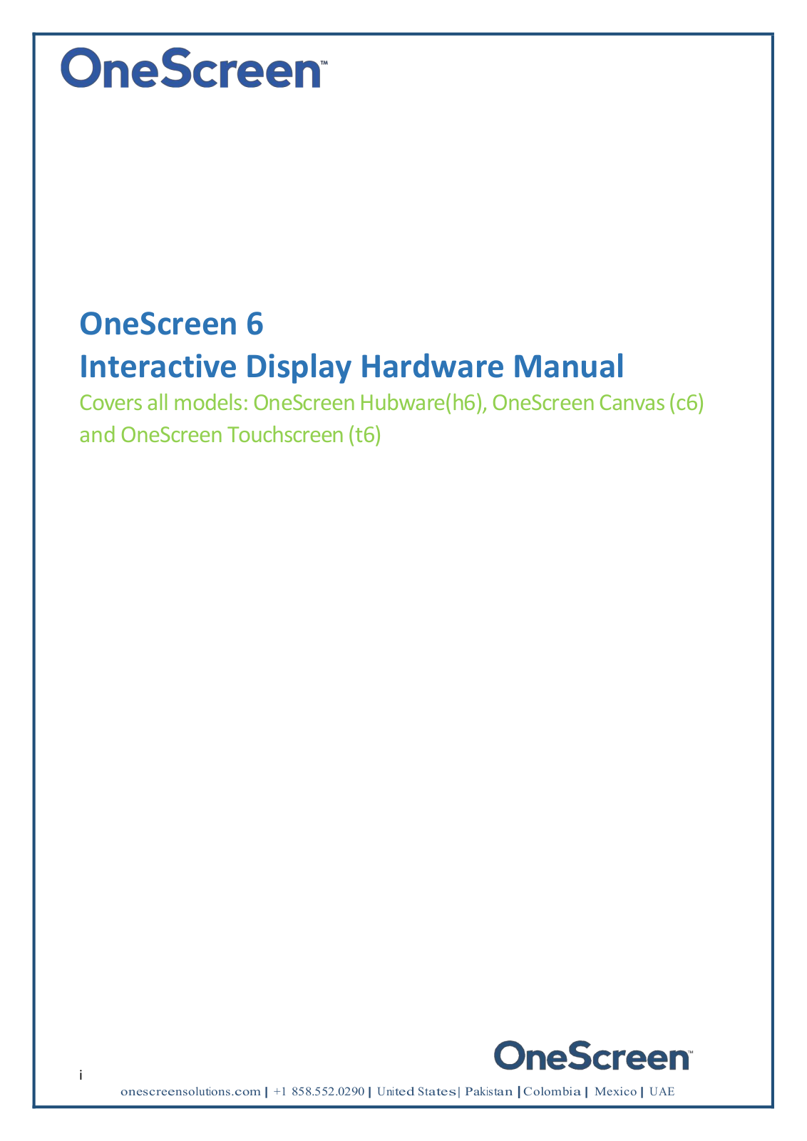 NZS Clary Icon ONESCREEN-6 User Manual