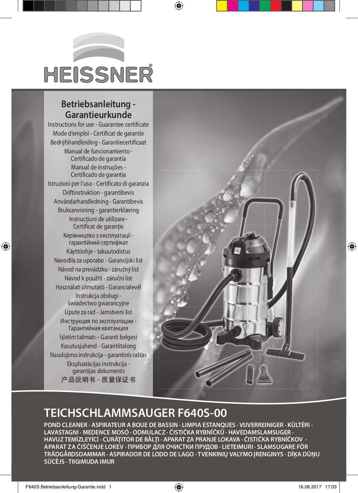 Heissner F640S-00 operation manual