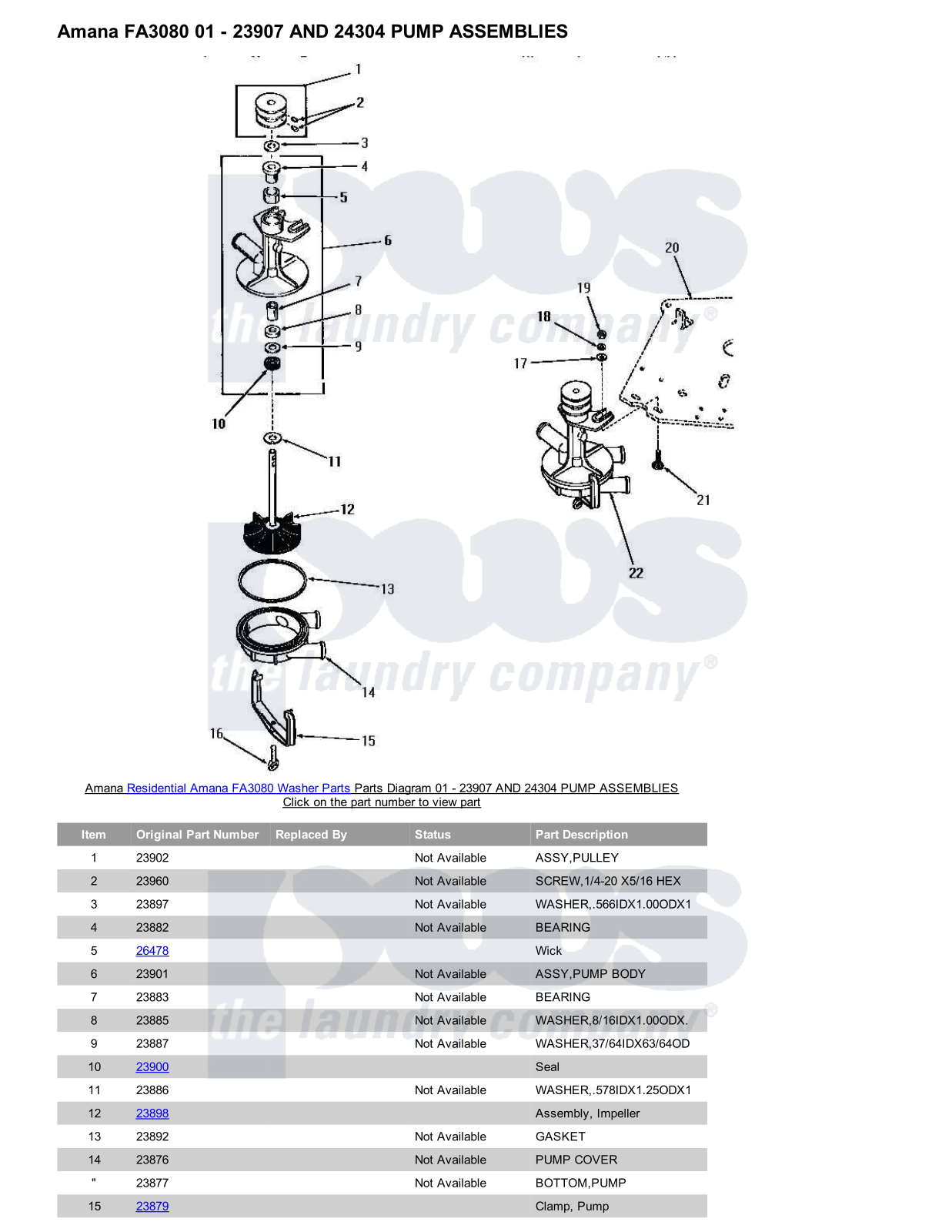 Amana FA3080 Parts Diagram