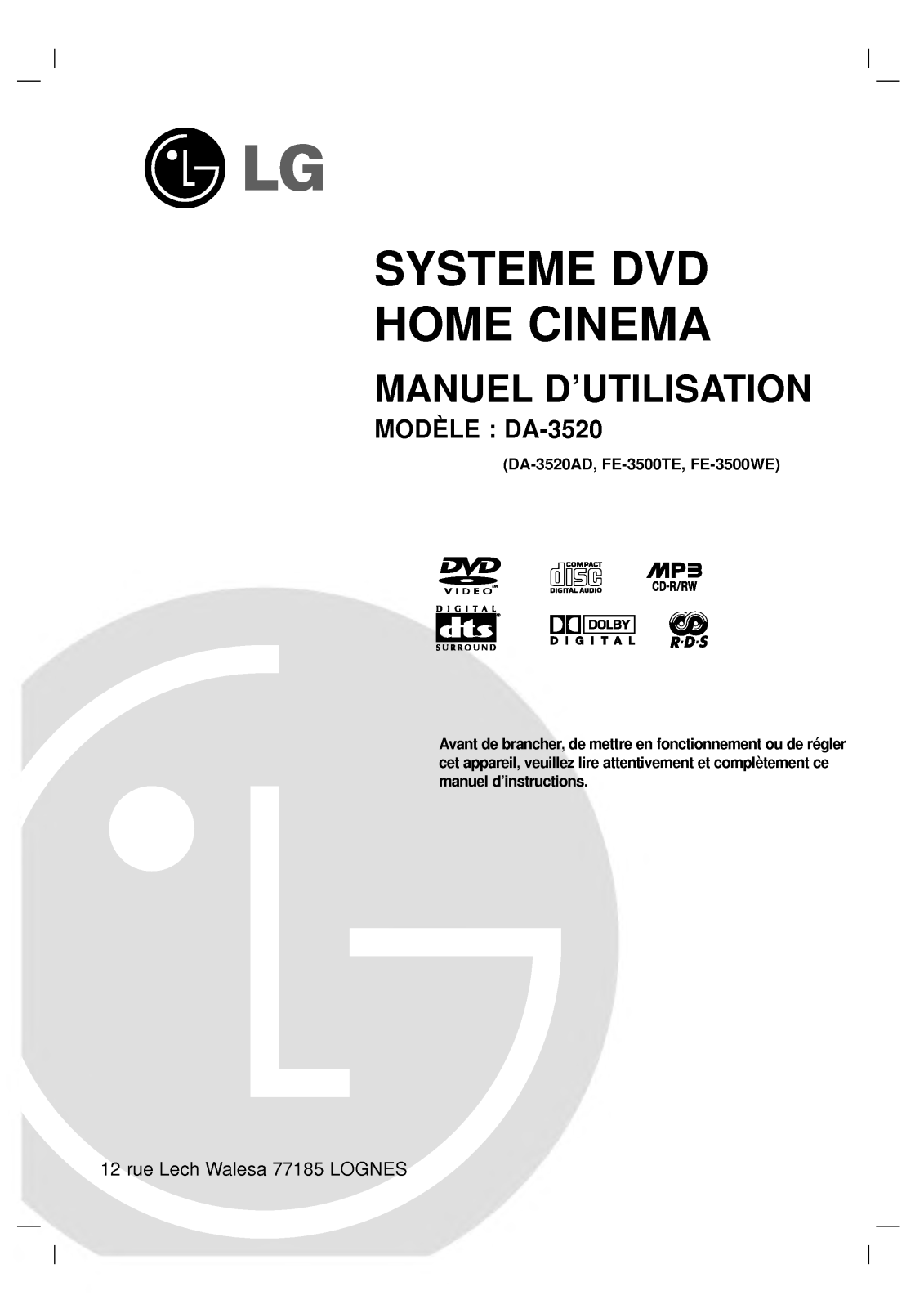 LG DA-3520AD User Manual