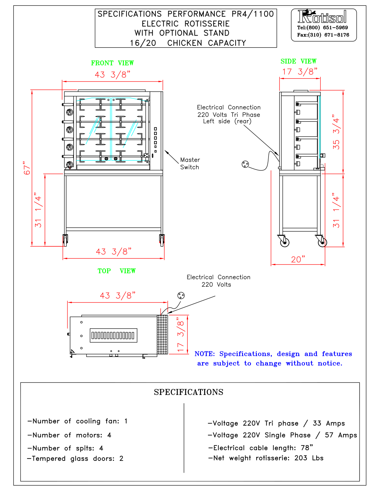 Rotisol PR4- 1100 User Manual