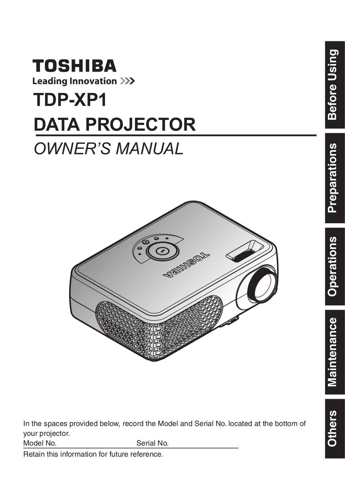 Toshiba xp1, XP1U User Manual