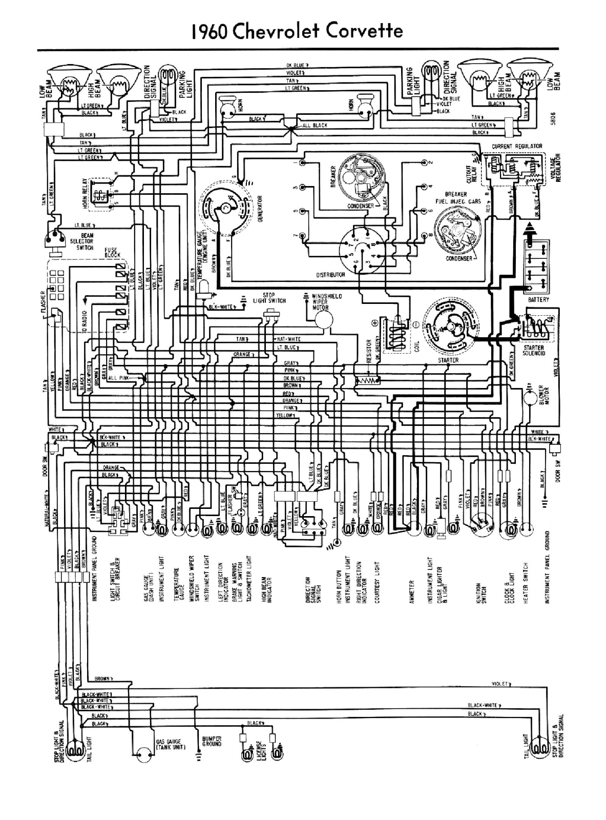 Chevrolet 1960 corvette schematic