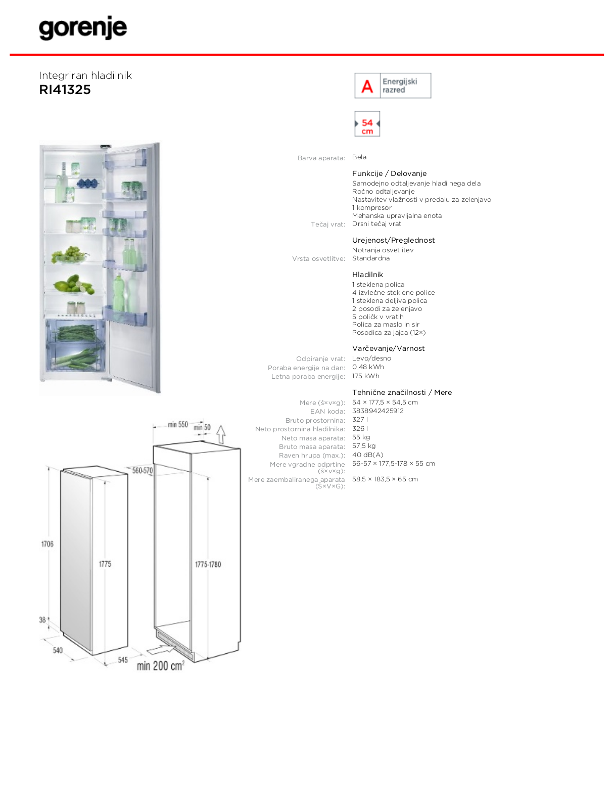 Gorenje RI41325 BROCHURE