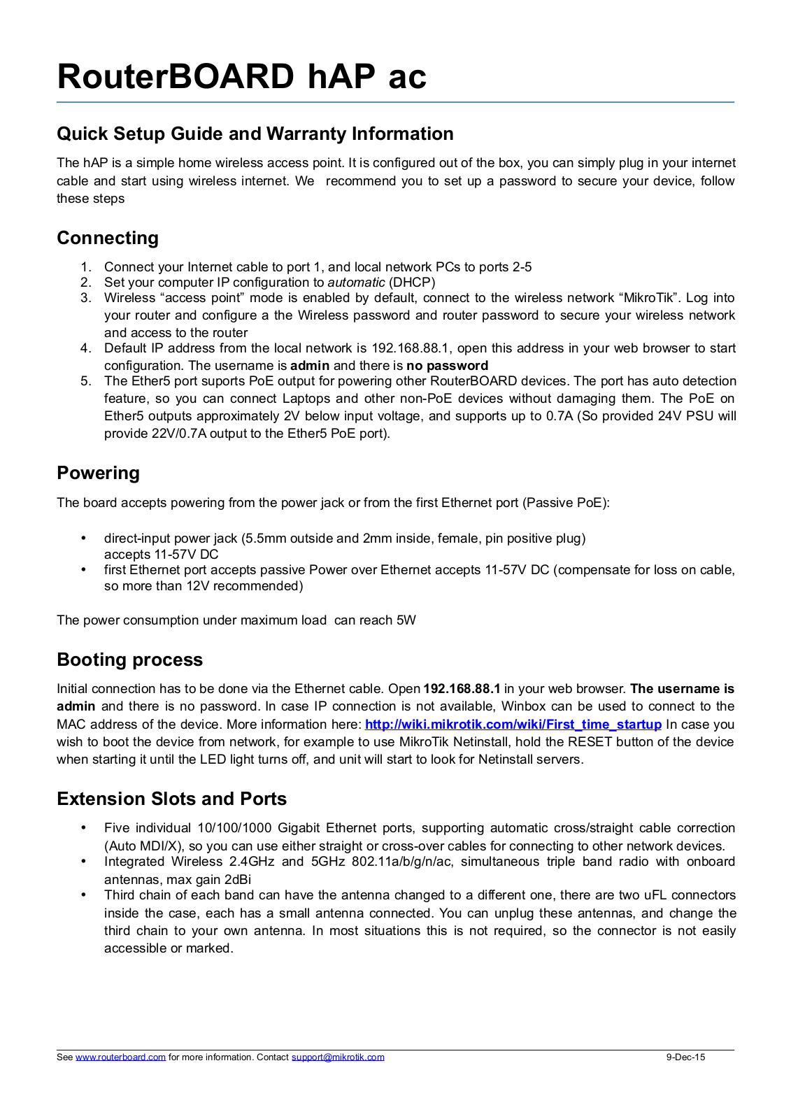 MikroTik RB962UiGS-5HacT2HnT User Manual