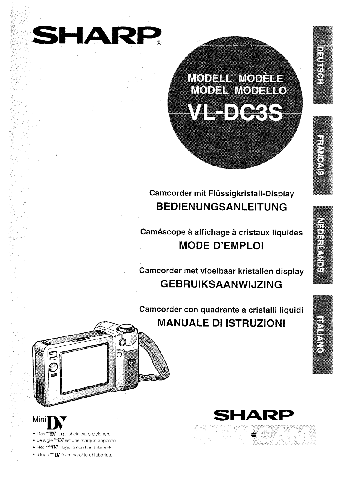 Sharp VL-DC3S Operation Manual