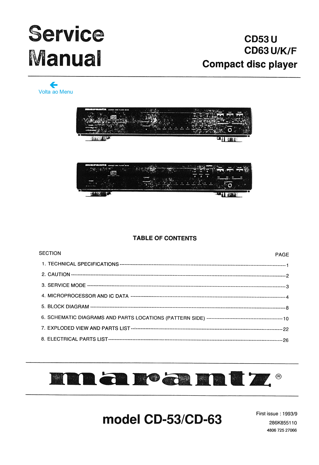 Philips CD53U, CD63U Schematic