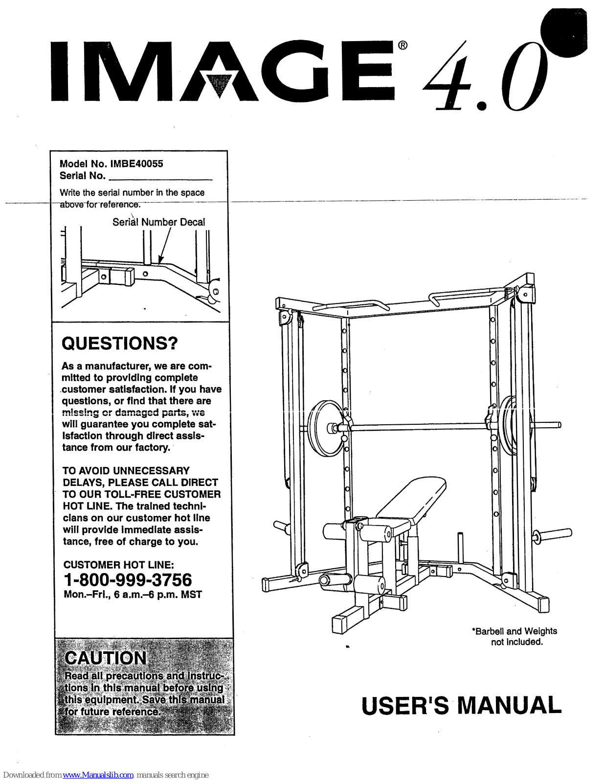 Image Fitness 4.0smith Machinekit, 4.0, IMBE40055 User Manual - ManualMachine.com