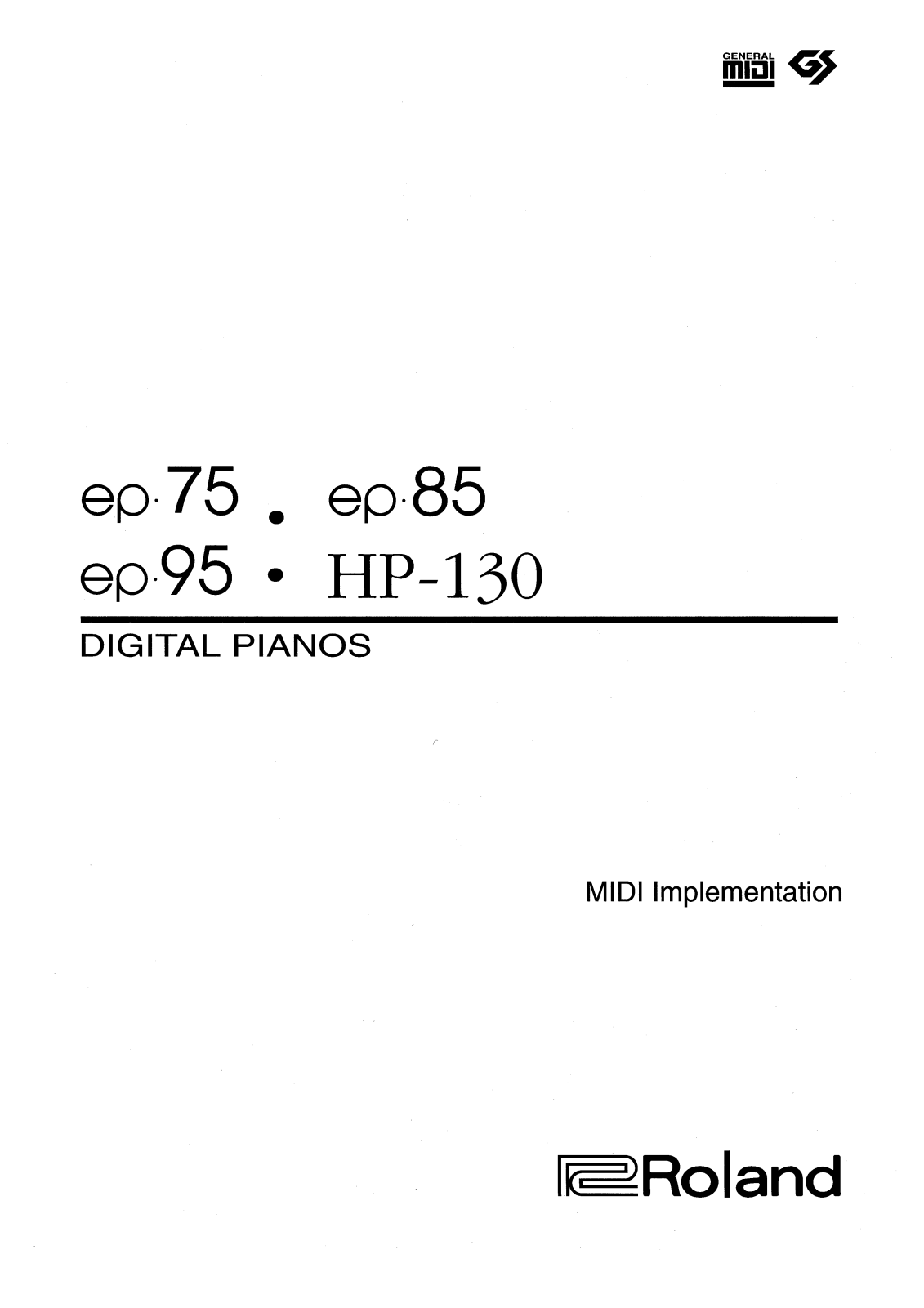 Roland EP 95, HP130, EP 75, EP 85 Service Manual