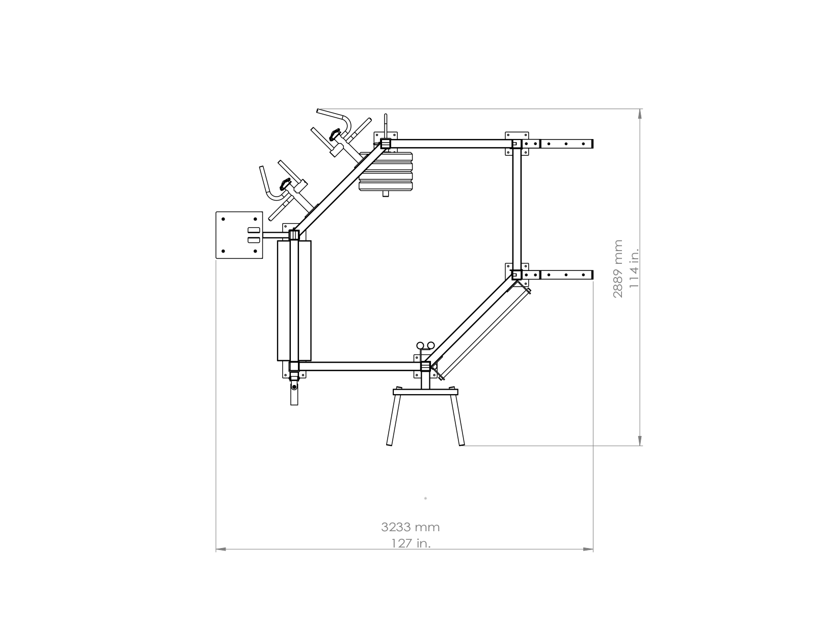 Body Solid SRHEXPROADVANCED Top View Schematics