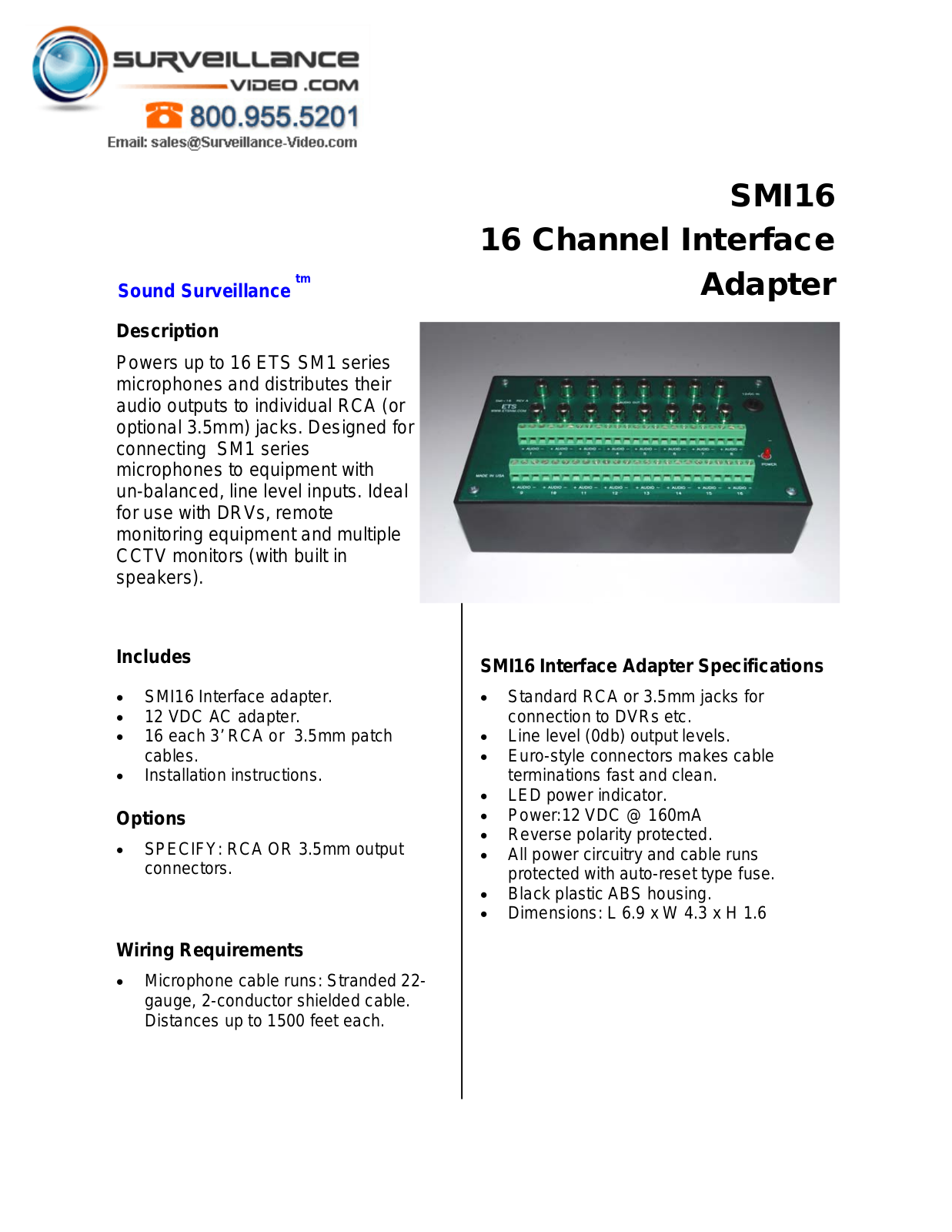 ETS SMI-16 Specsheet