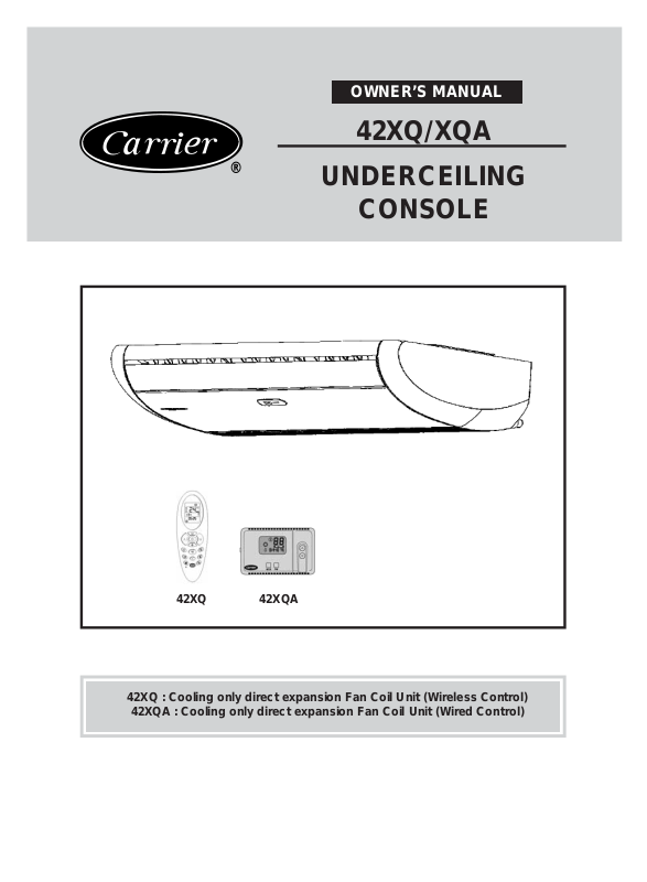 CARRIER 38VTA060, 38VTA050, 38VTA040, 42XQA060, 42XQA050 User Manual