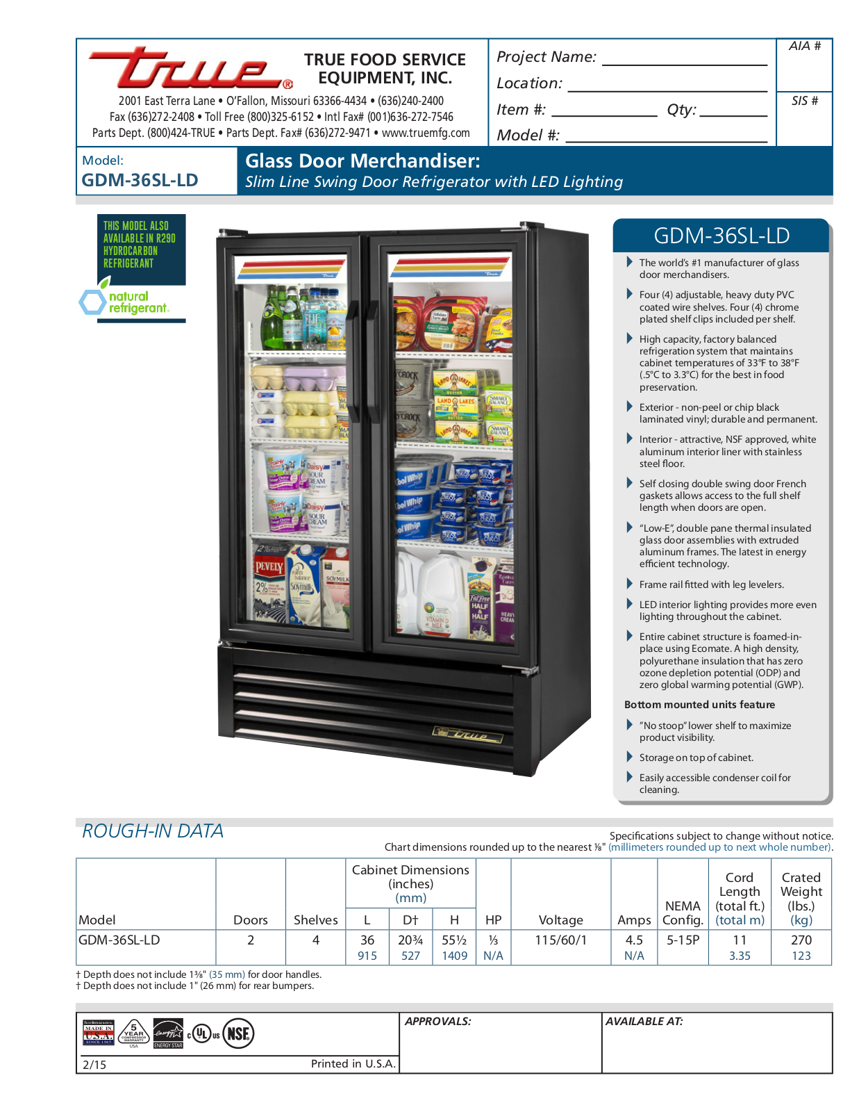 True GDM-36SL-LD User Manual