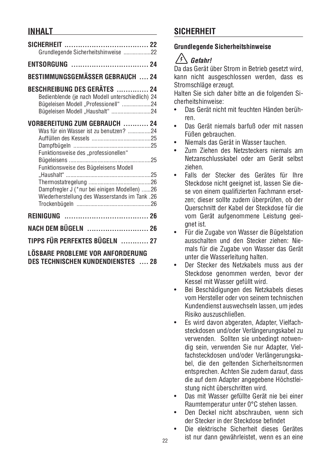 Delonghi PRO 1460, VVX 1420, VVX 1440, VVX 1470GA, PRO 1440 Instructions Manual