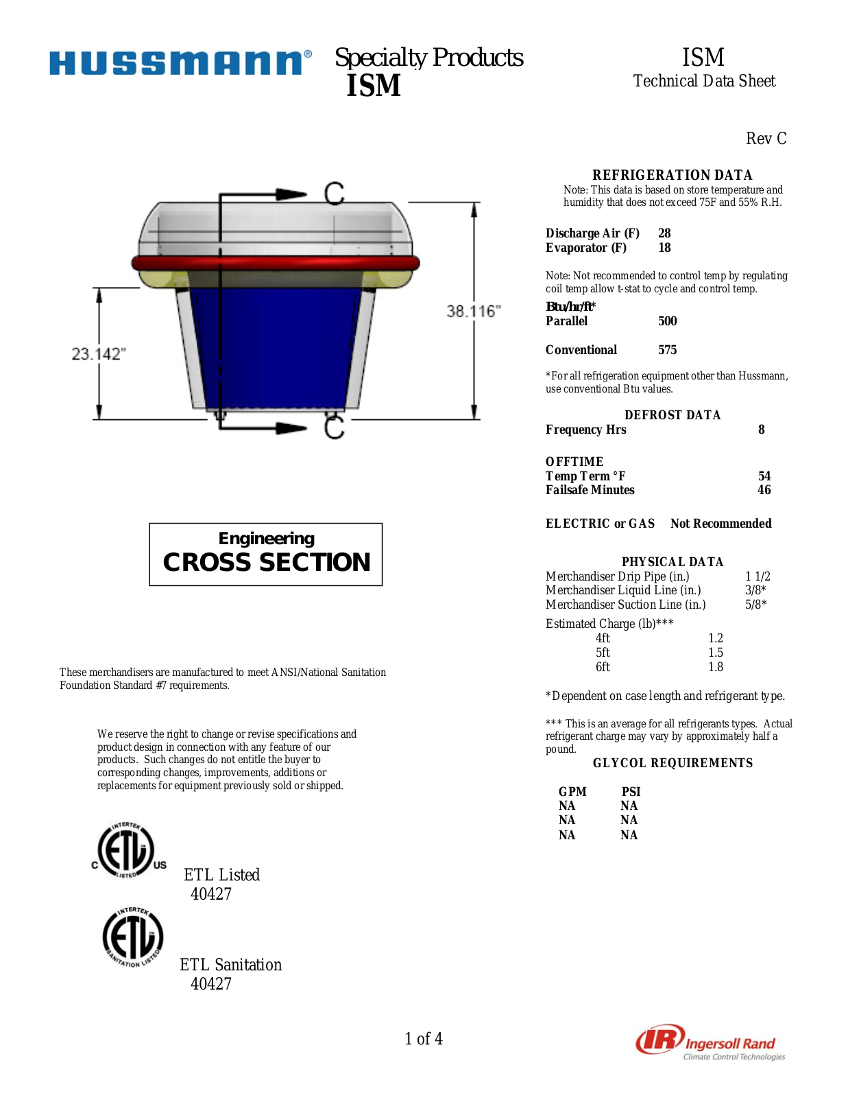 Hussmann ISM Specifications - ManualMachine.com