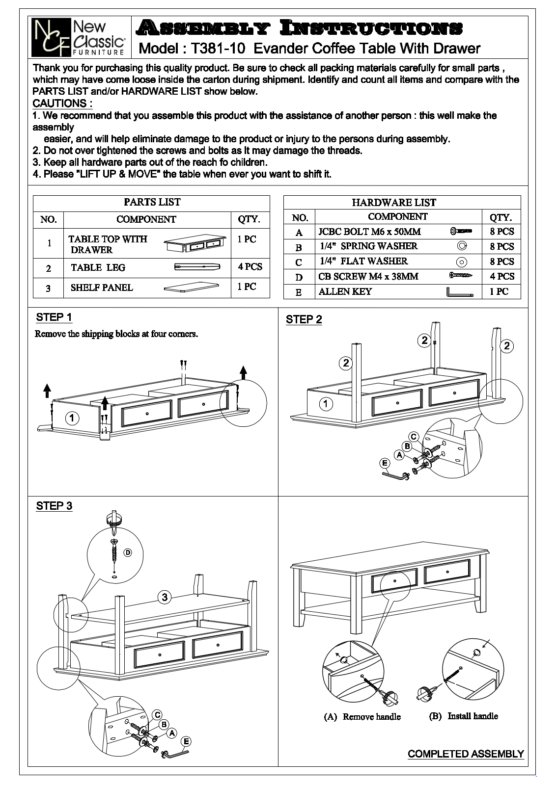 New Classic NWCS4038 w - ManualMachine.com