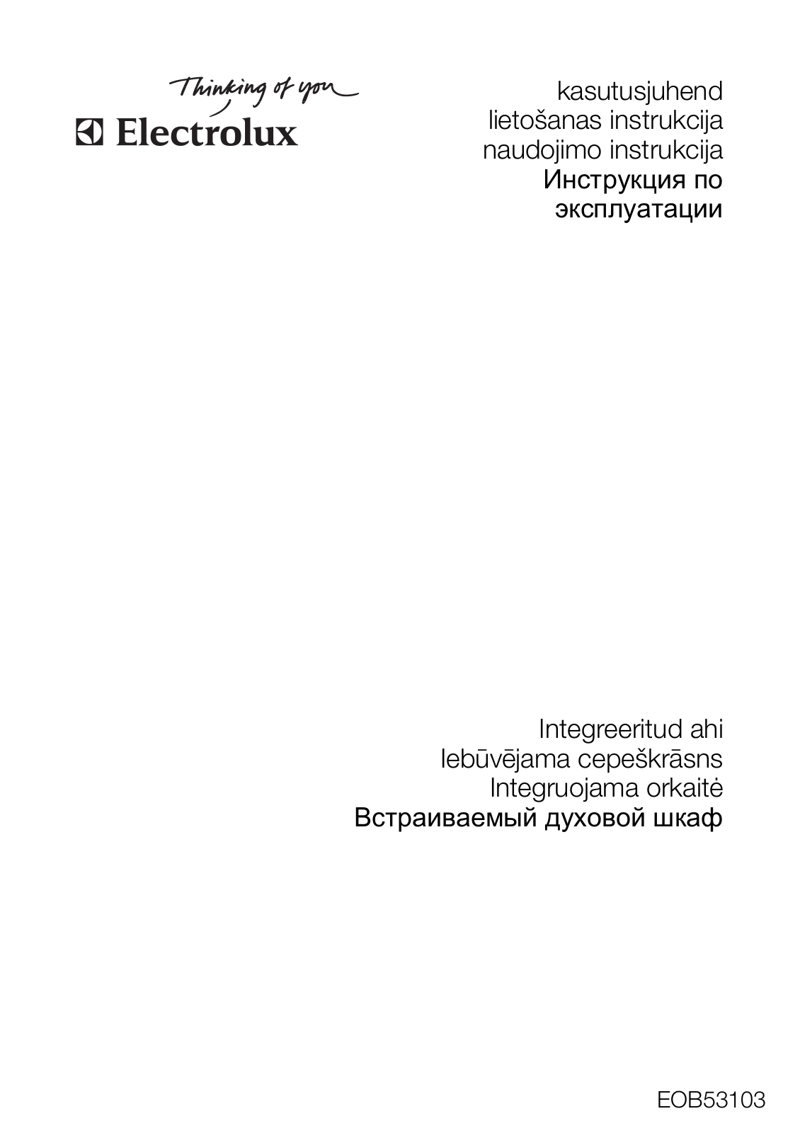 Electrolux EOB 53103 K, EOB 53103 X User manual