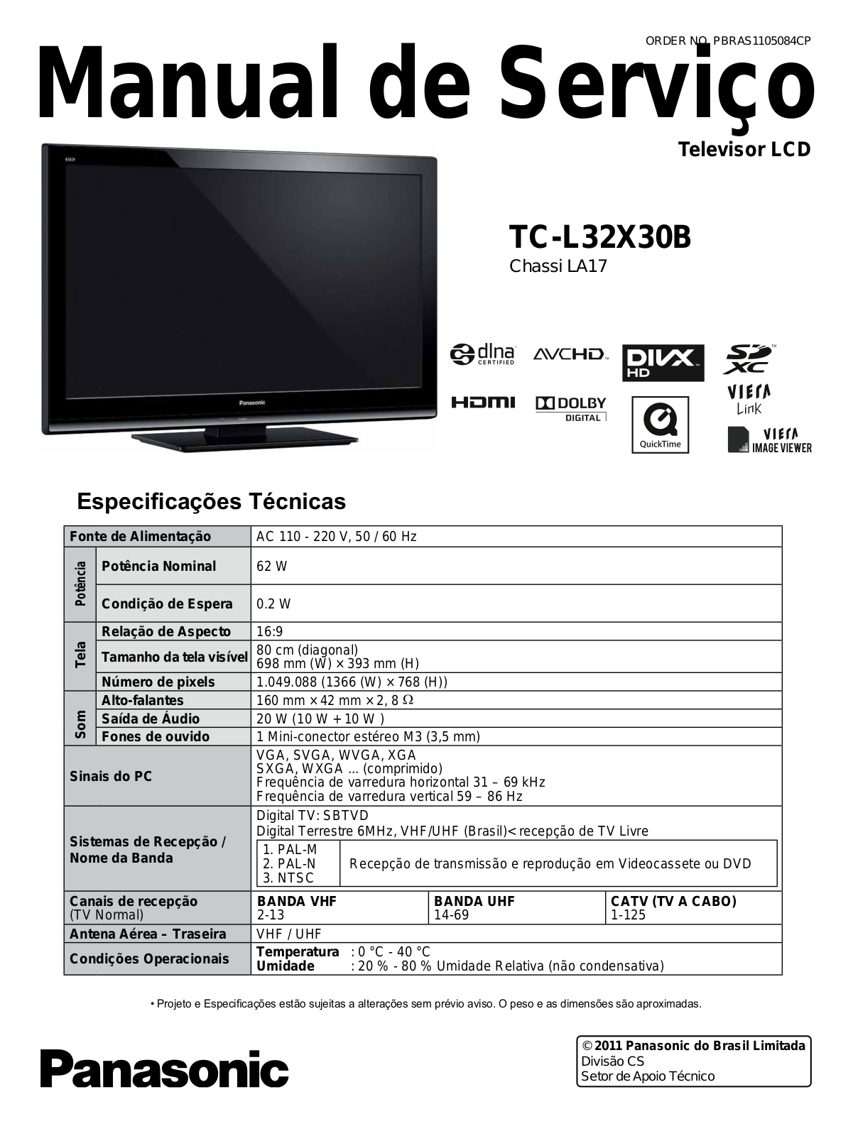 Panasonic TC-L32X30B Schematic