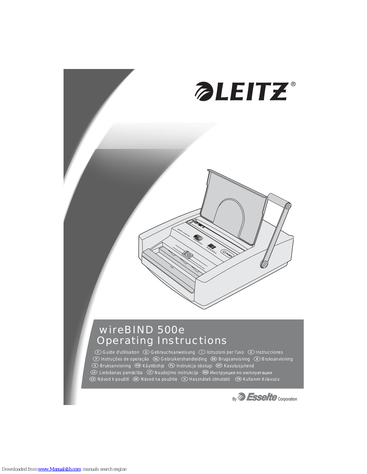 LEITZ wireBIND 500e Operating Instructions Manual - ManualMachine.com