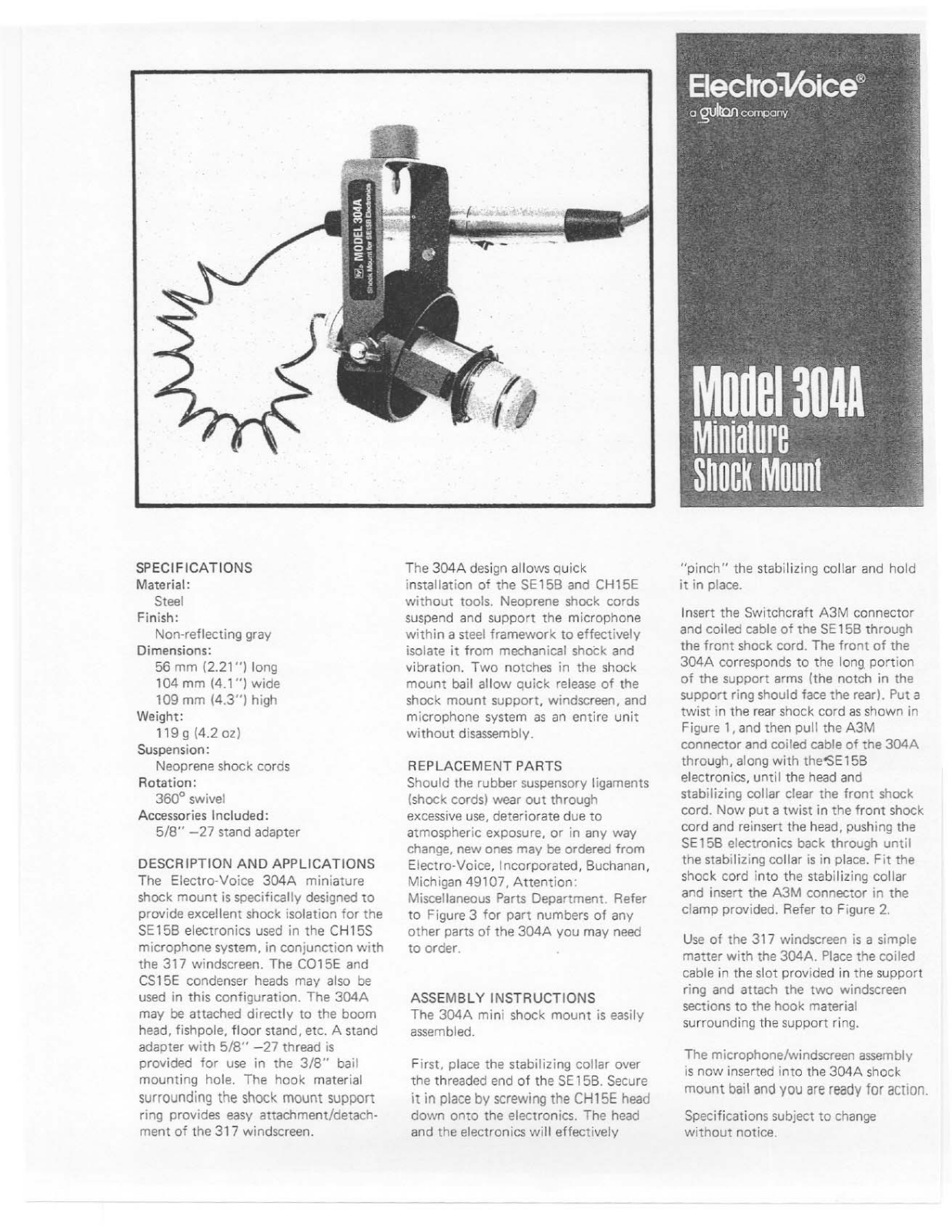 Electro-voice 304A User Manual