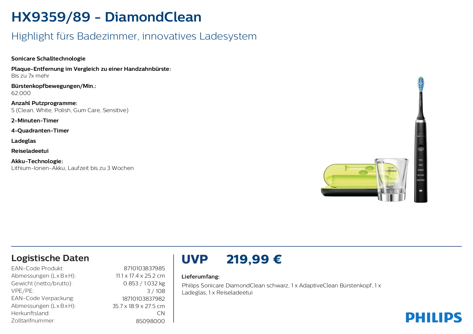 Philips Sonicare HX9359-89 Technical data - ManualMachine.com