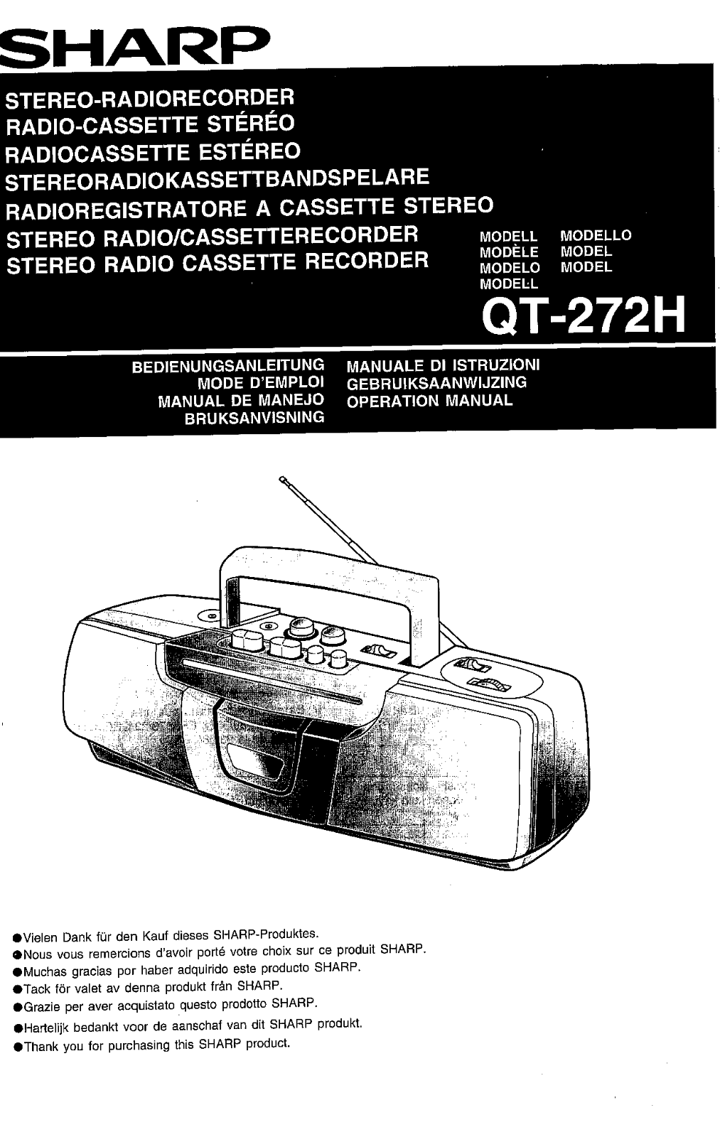 Sharp QT-272H User Manual