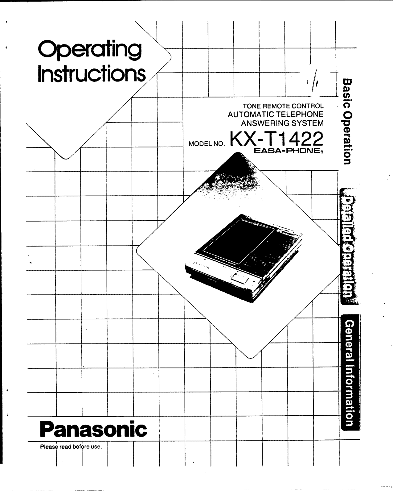 Panasonic kx-t1422 Operation Manual