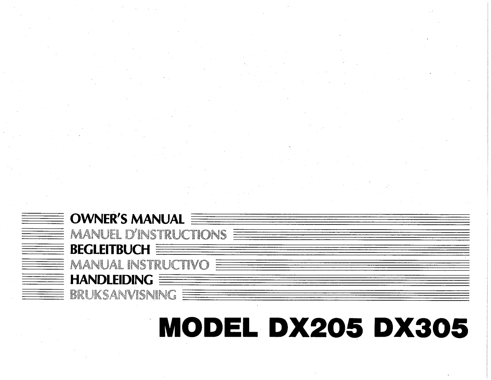 KAWAI DX205, DX305 User Guide