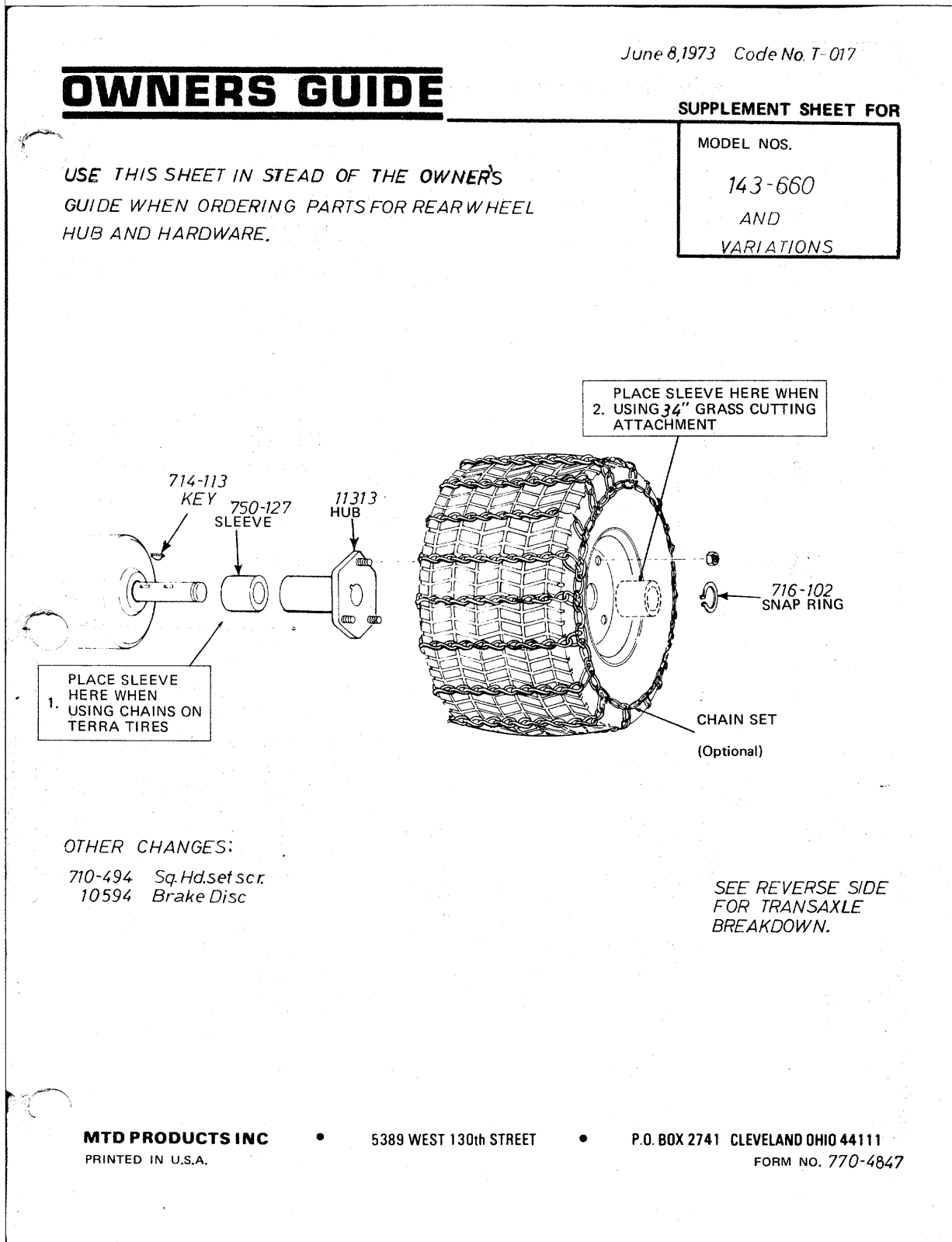 MTD 143-660 User Manual