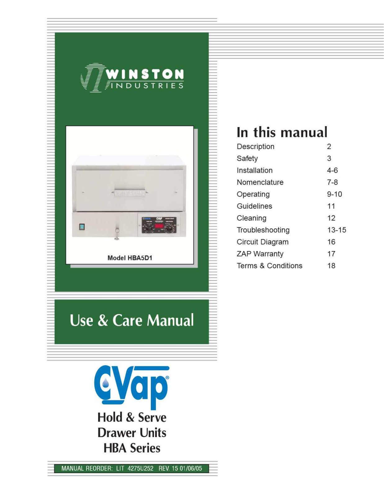 Winston HBA5-D Service Manual