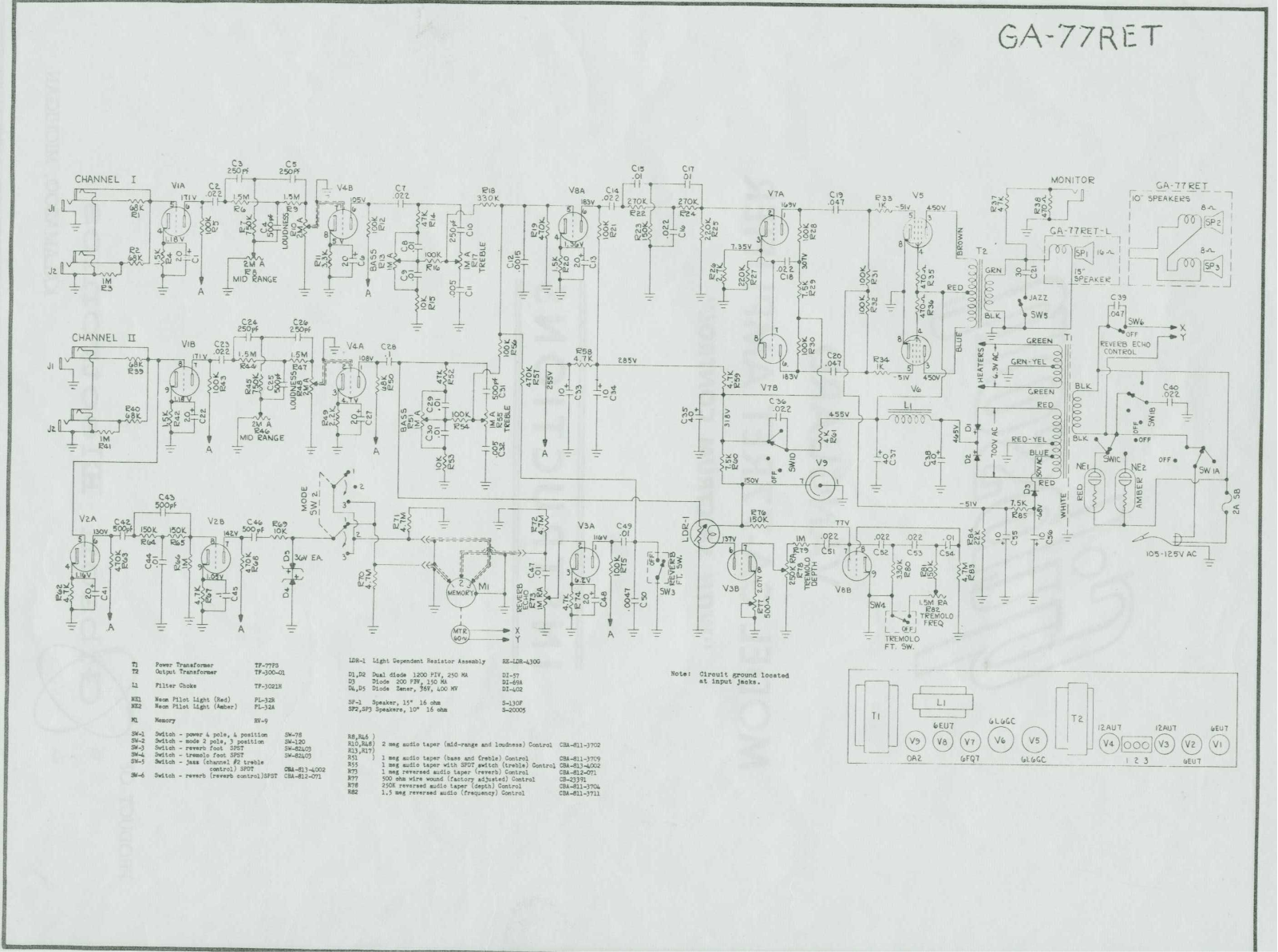 Gibson ga 77ret schematic