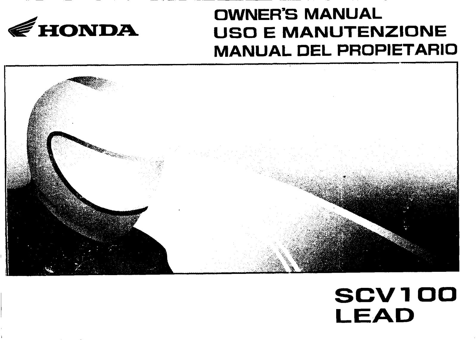 HONDA SCV100 User Manual