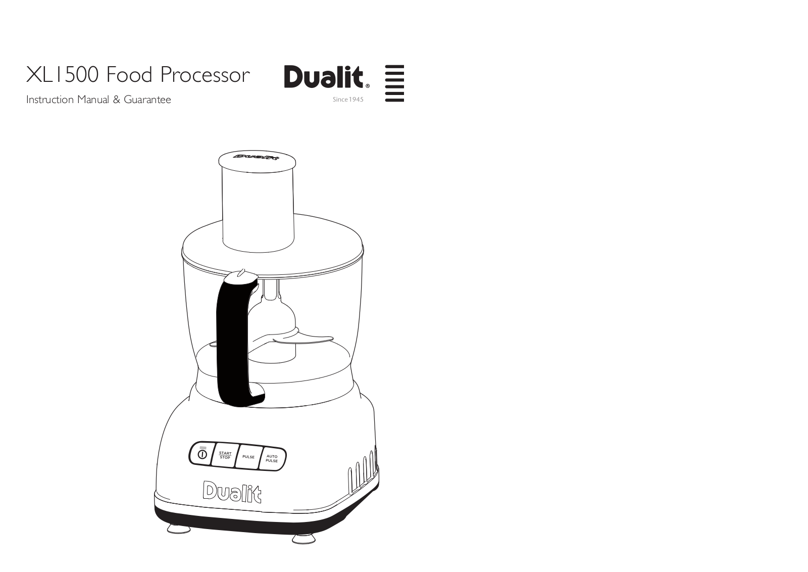 Dualit XL1500 User Manual