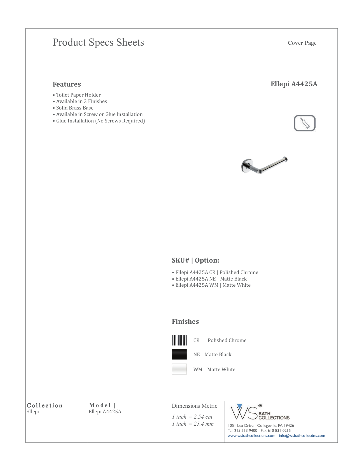 WS Bath Collections XBYZ1068, XBYZ1069 Specifications - ManualMachine.com