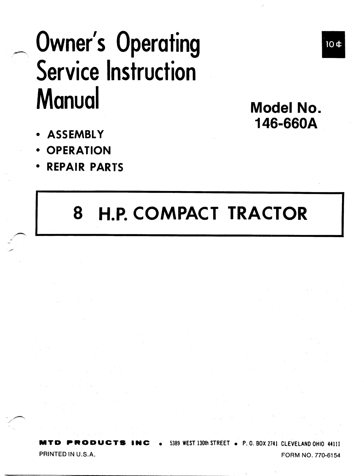 Bolens 146-660A User Manual