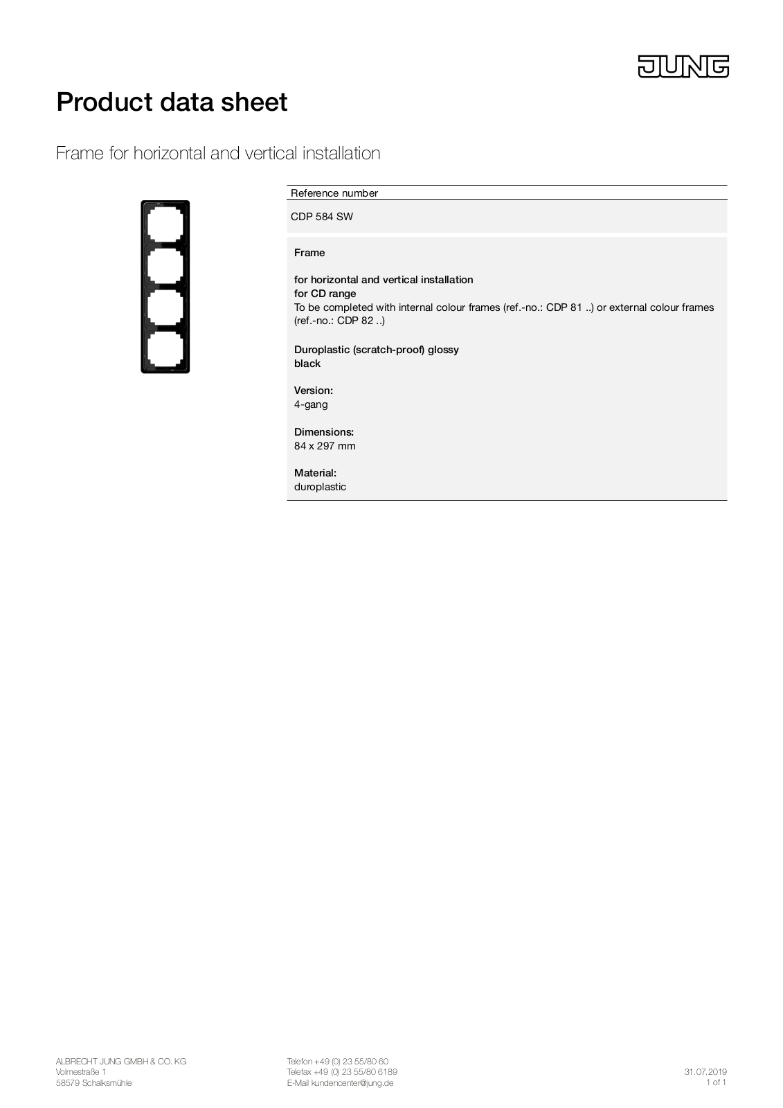 Jung CDP 584 SW User Manual