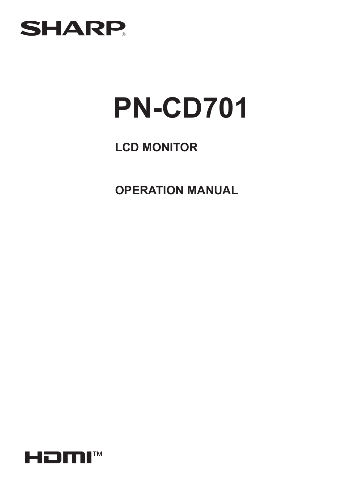 Sharp PN-CD701 User Manual