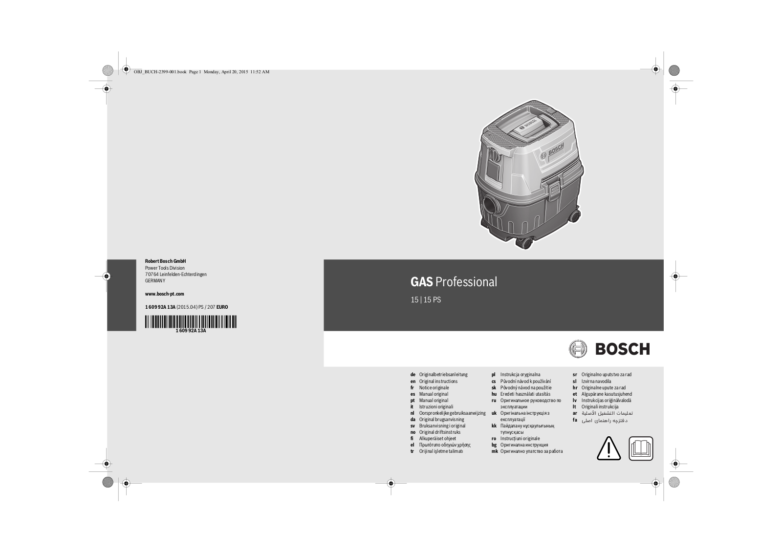 Bosch GAS 15 PS User Manual