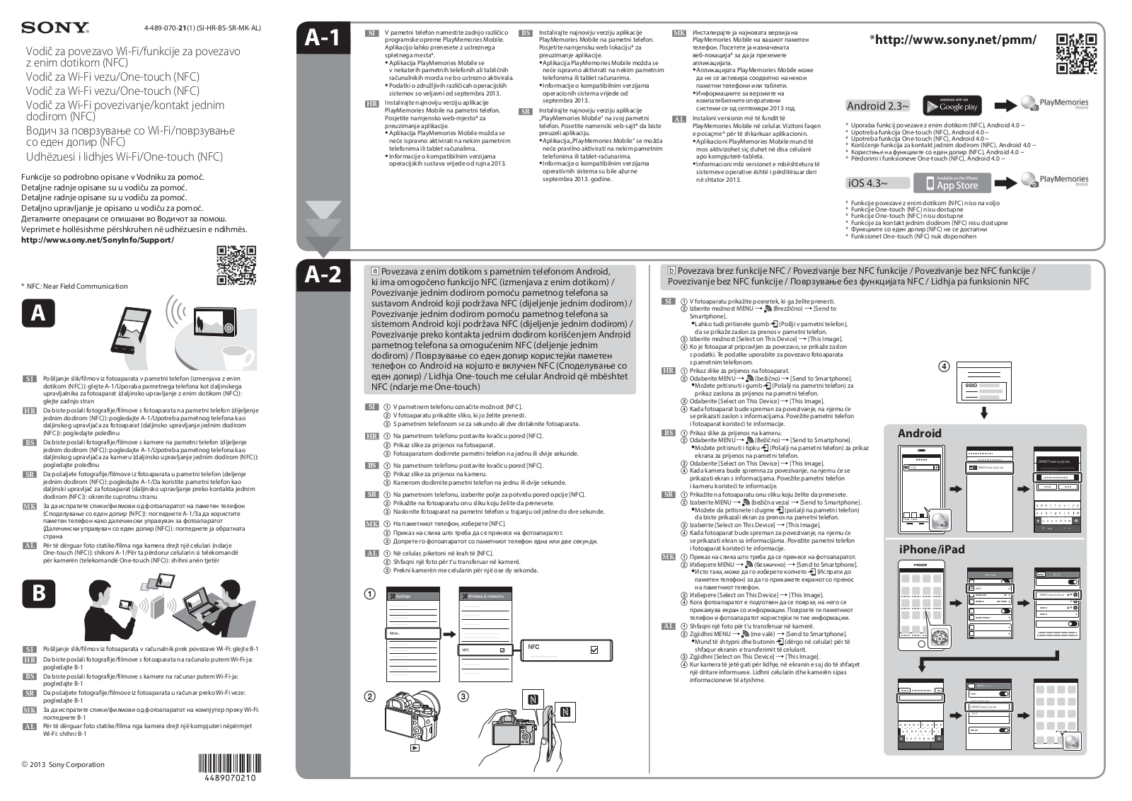 Sony ILCE-7R, ILCE-7K Connection Guide