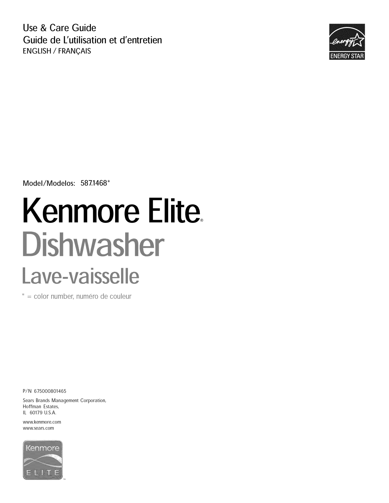 Kenmore Elite 58714683110, 58714683200A, 58714683201B Owner’s Manual