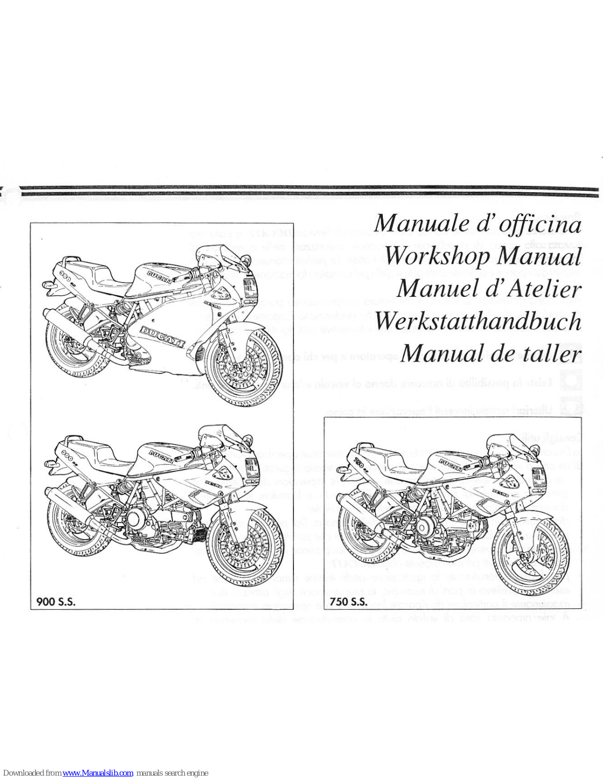 Ducati 900SS, 750SS Workshop Manual