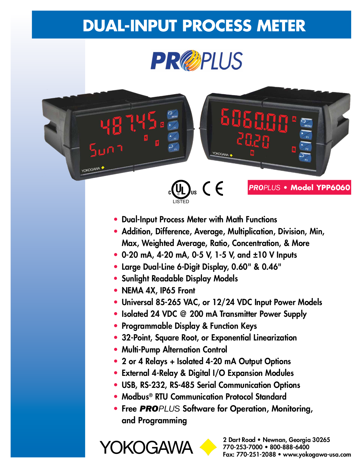 Yokogawa YPP6060 Data sheet