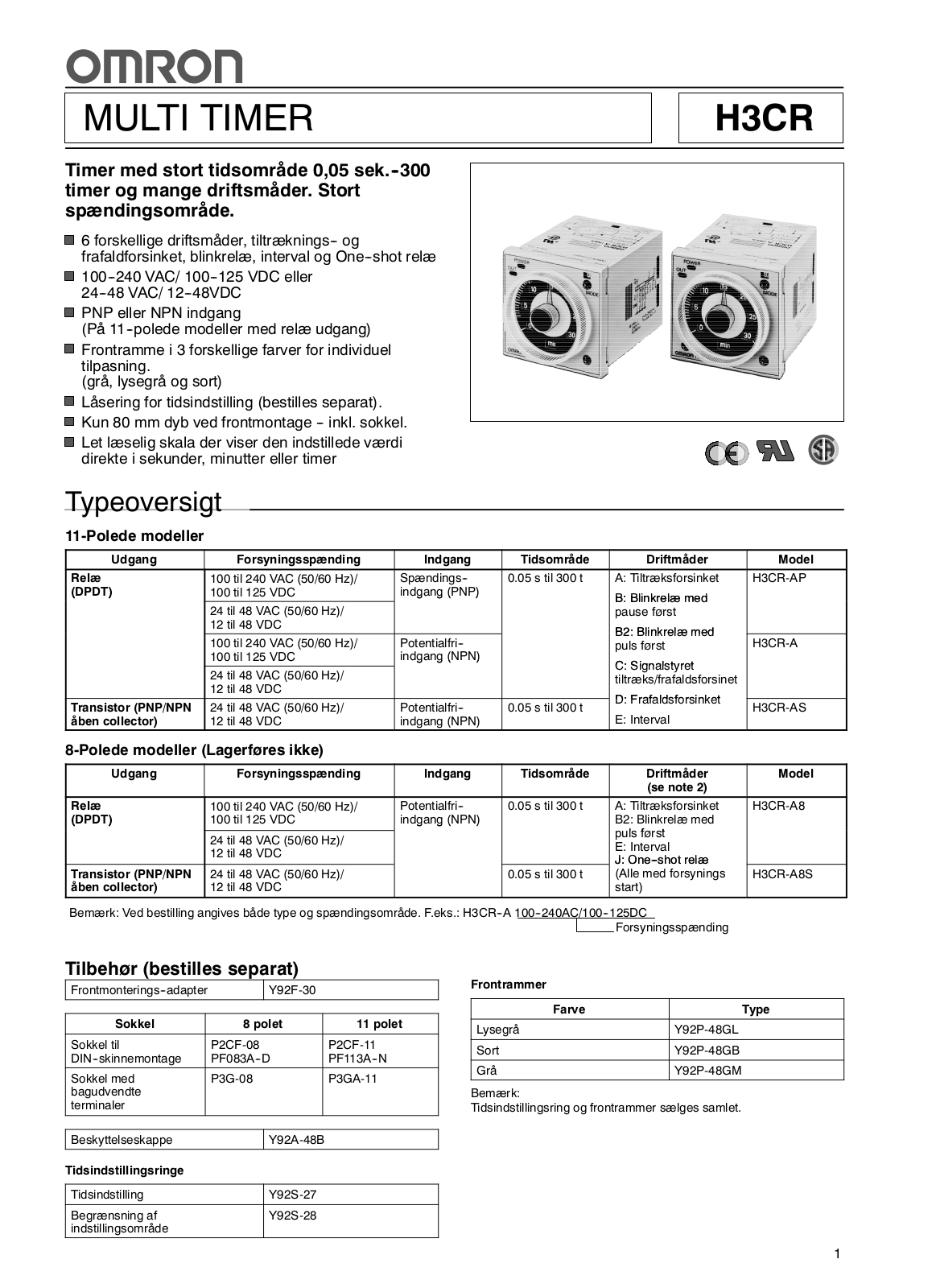 Omron H3CR DATASHEET