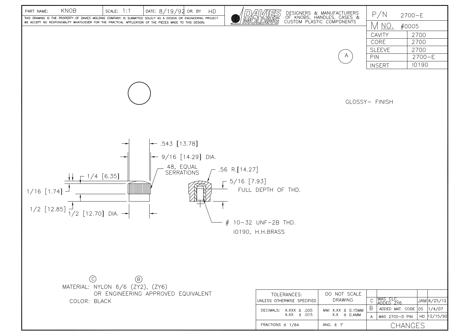 Davies Molding 2700-E Reference Drawing