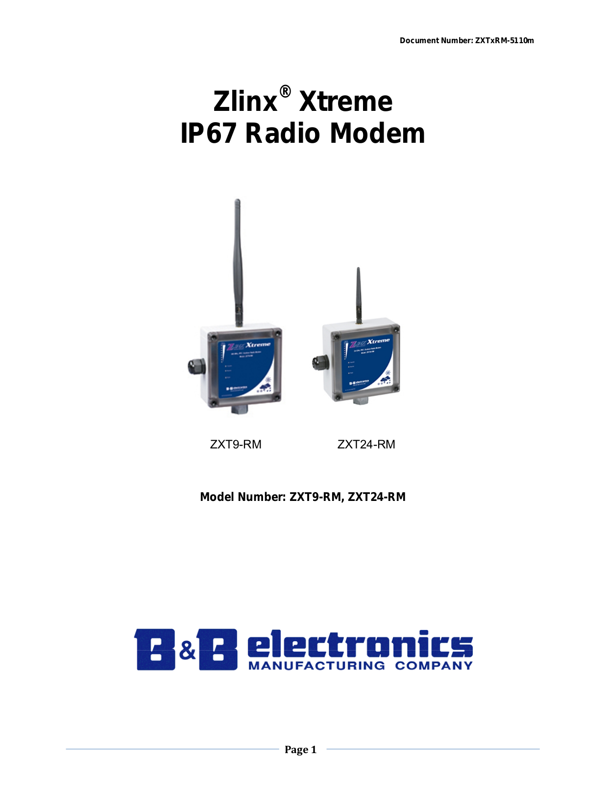 B&B Electronics ZXT9-MB2A-KIT User Manual