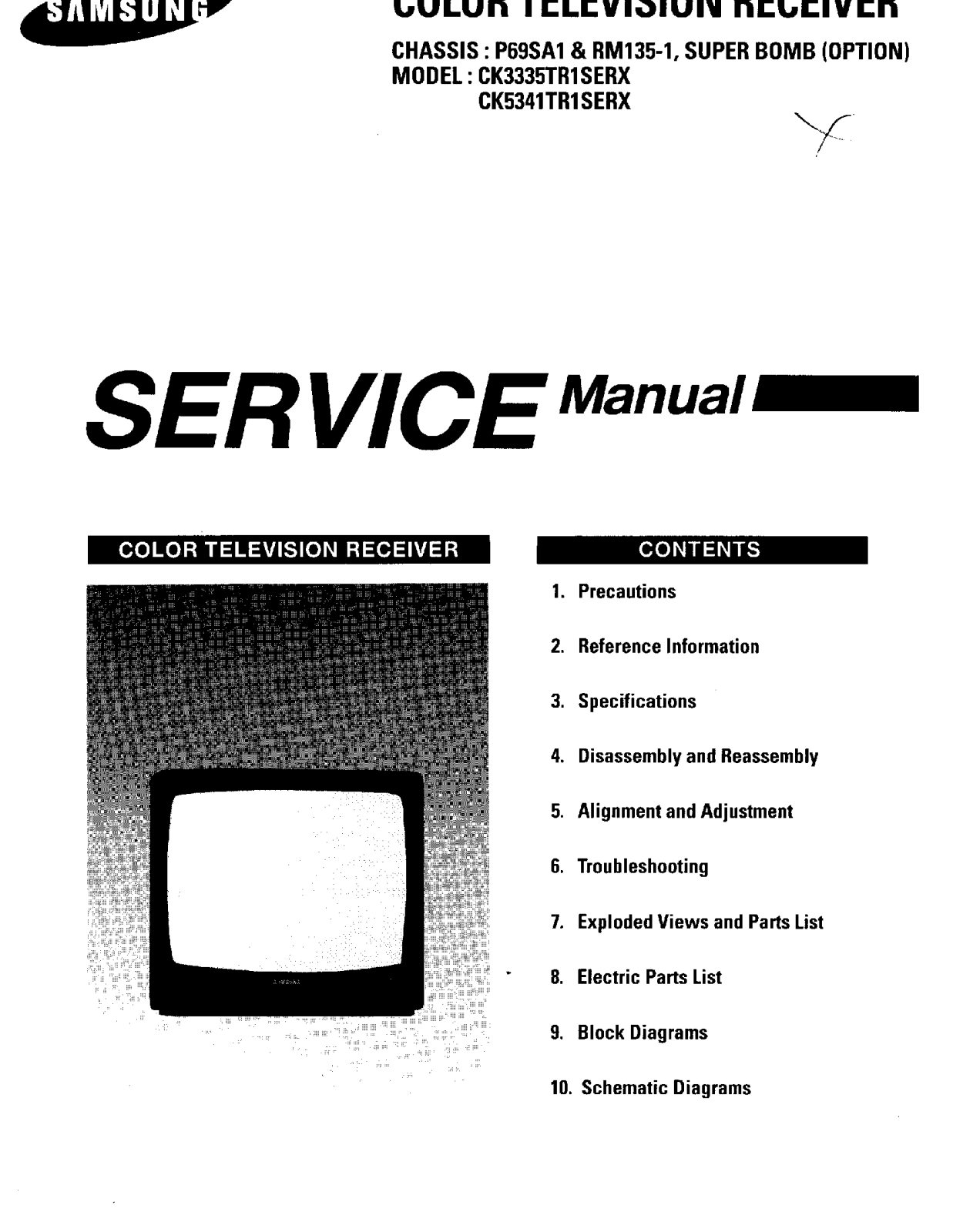 Samsung CK3335TR1SERX, CK5341TR1SERX Service manual