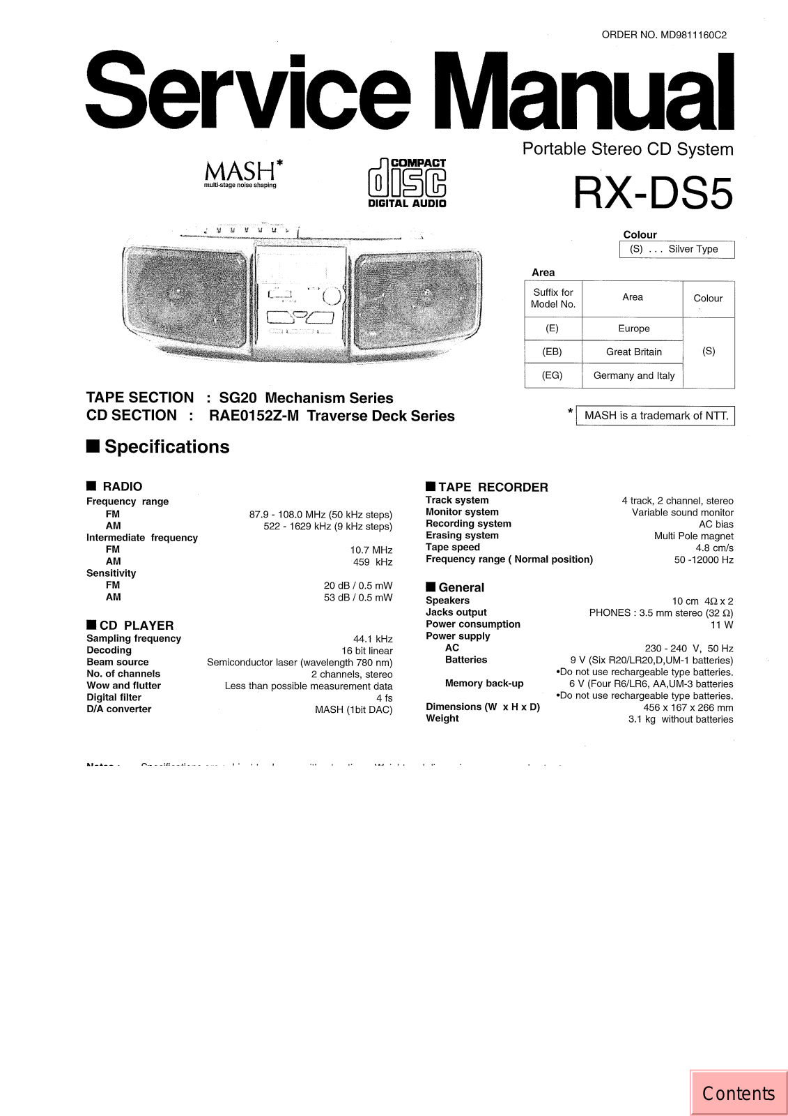 JVC RX DS5 E, RX DS5 EB, RX DS5  EG Service Manual