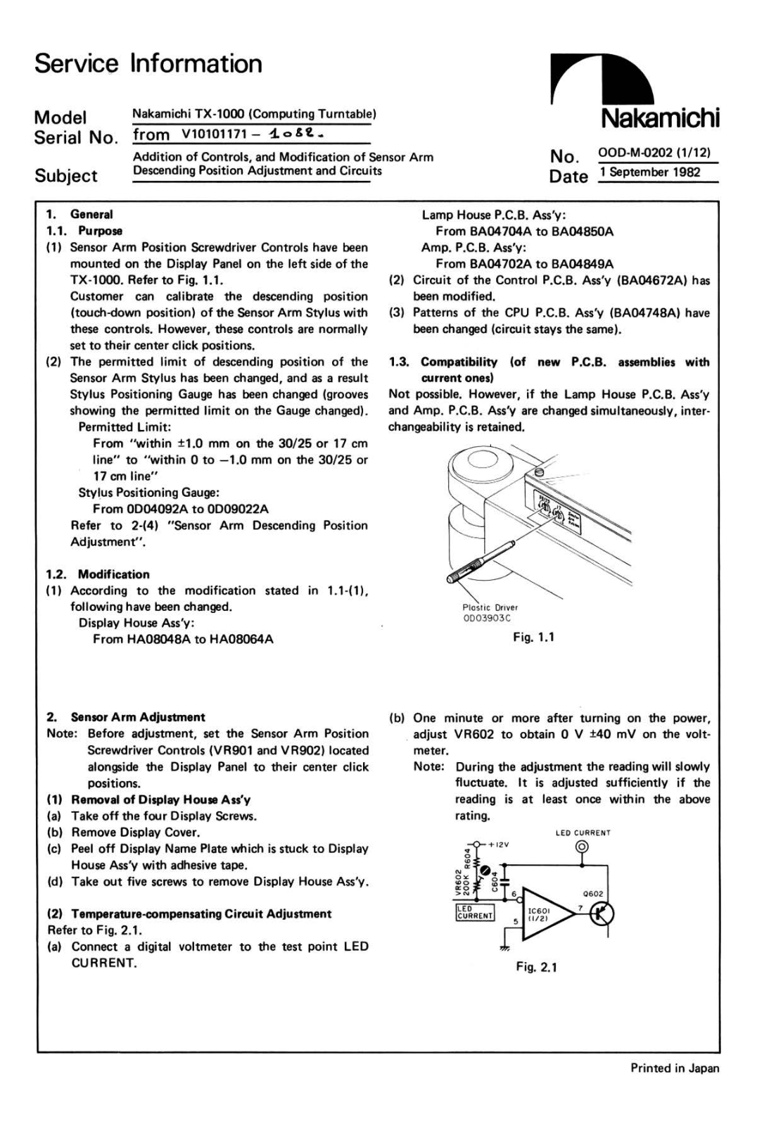 Nakamichi tx 1000 Service Manual